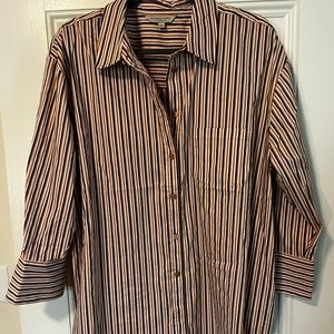 Oversized button down striped shirt